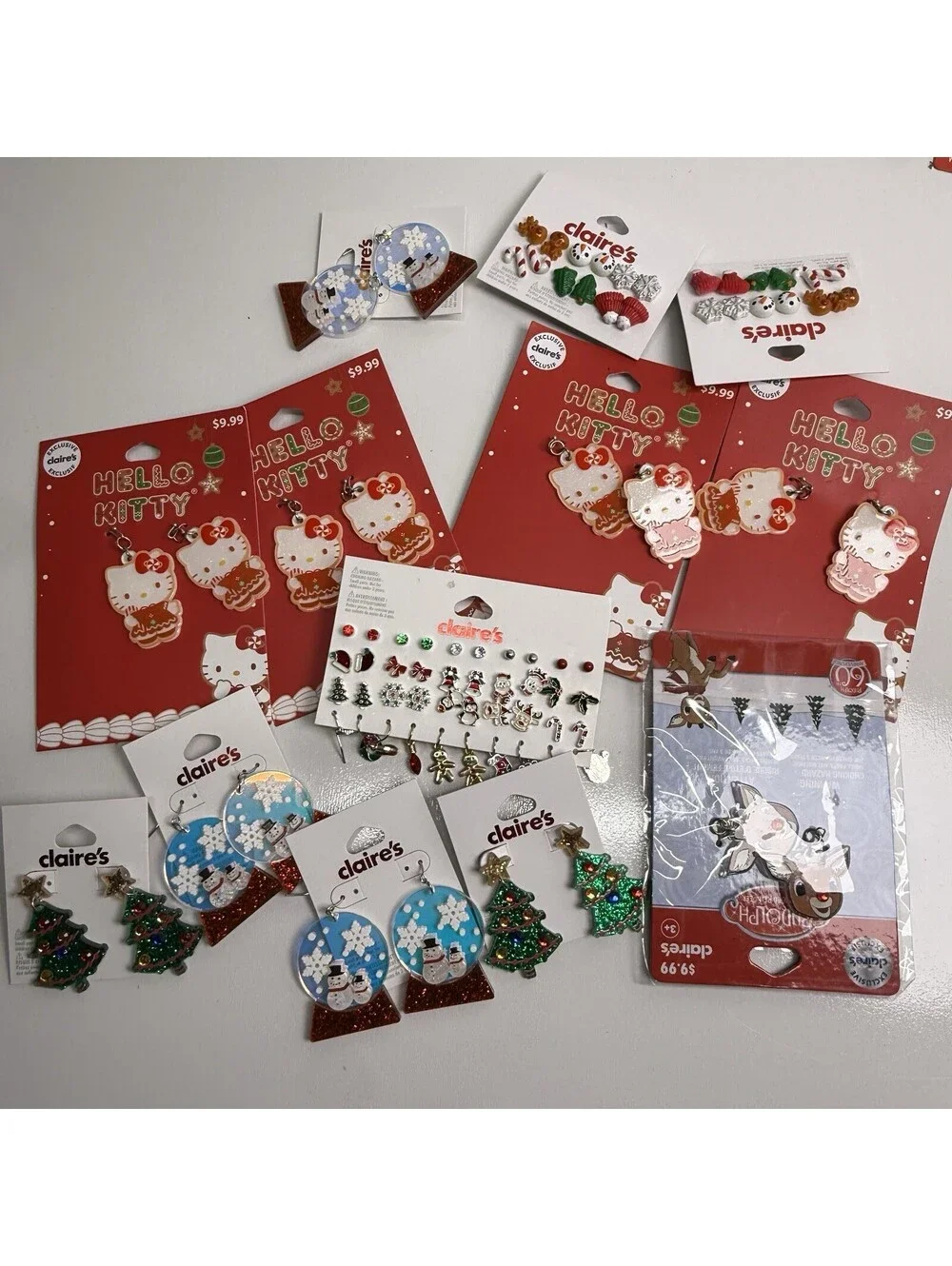 Lot Hello Kitty Earrings Bow Lipgloss Keychain Christmas Stocking Stuffers Gift